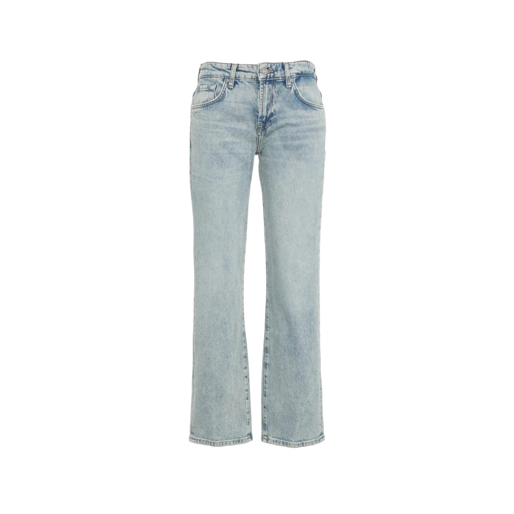 7 For All Mankind Blauwe Straight Leg Jeans Blue Dames