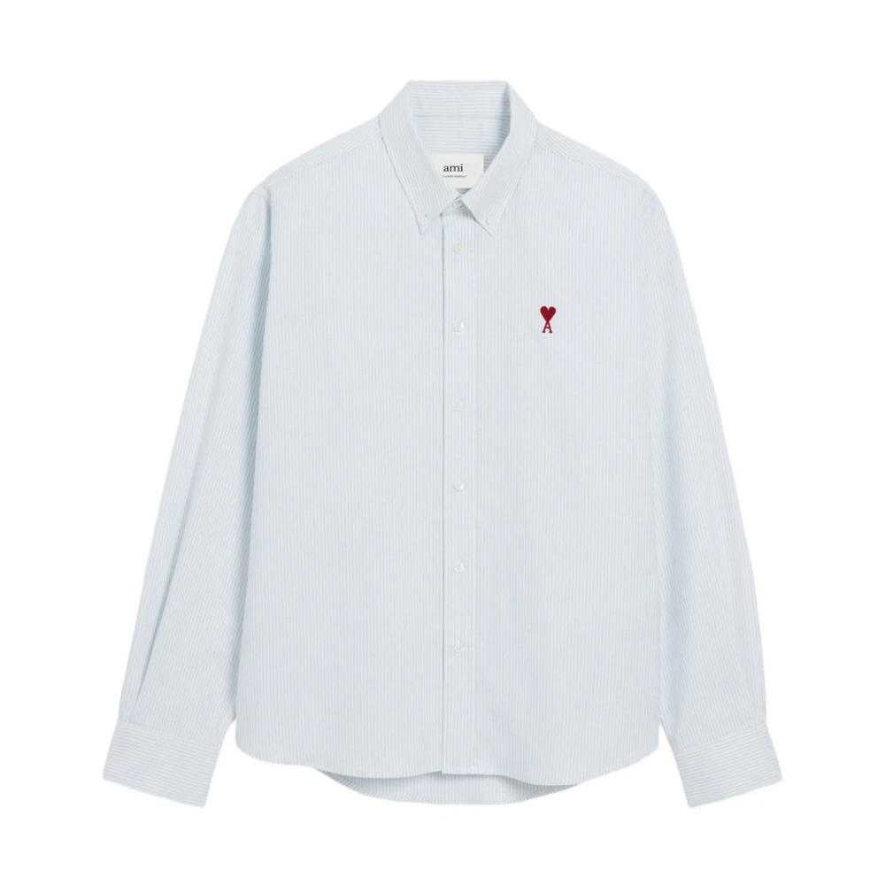 Ami Paris Blå Klarblå Bomullsskjorta Aw25