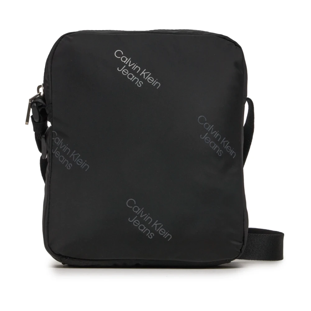 Calvin Klein Coated canvas schoudertas Black Heren