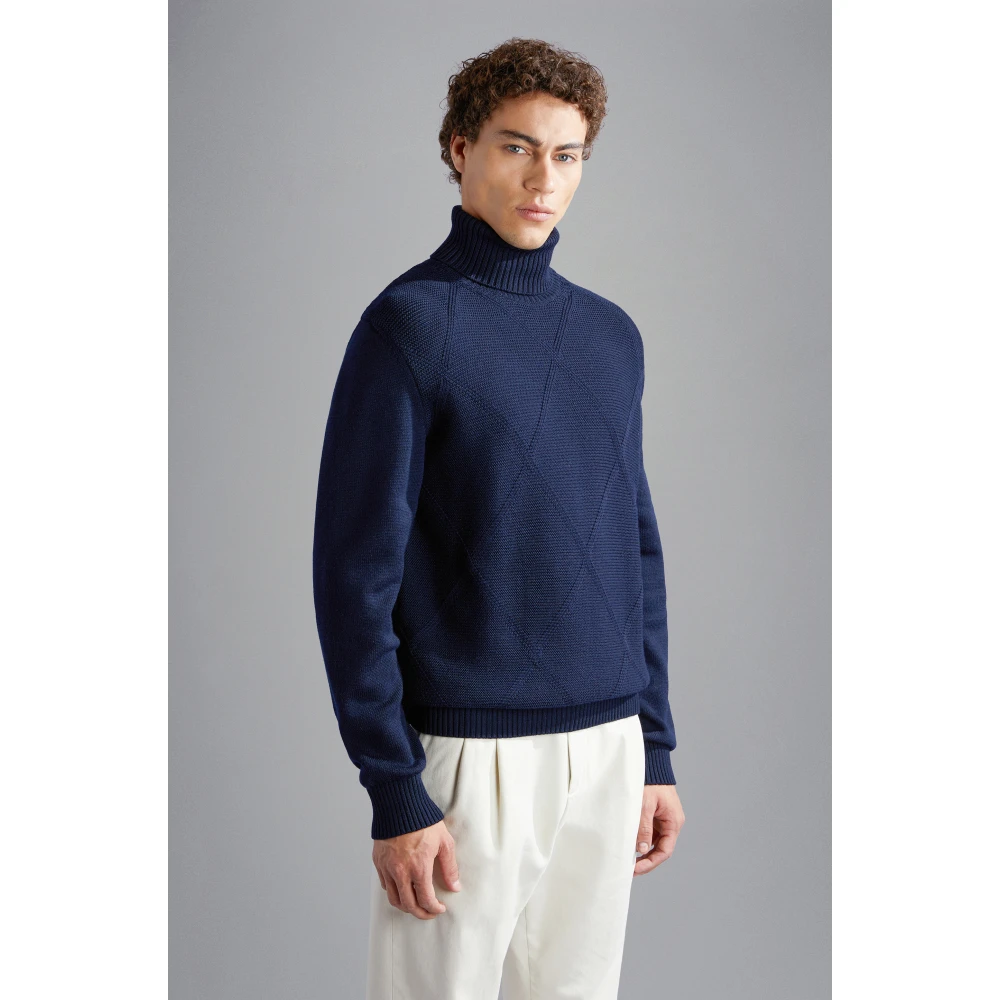 PAUL & SHARK Stijlvolle Roll Neck Sweater Blue Heren