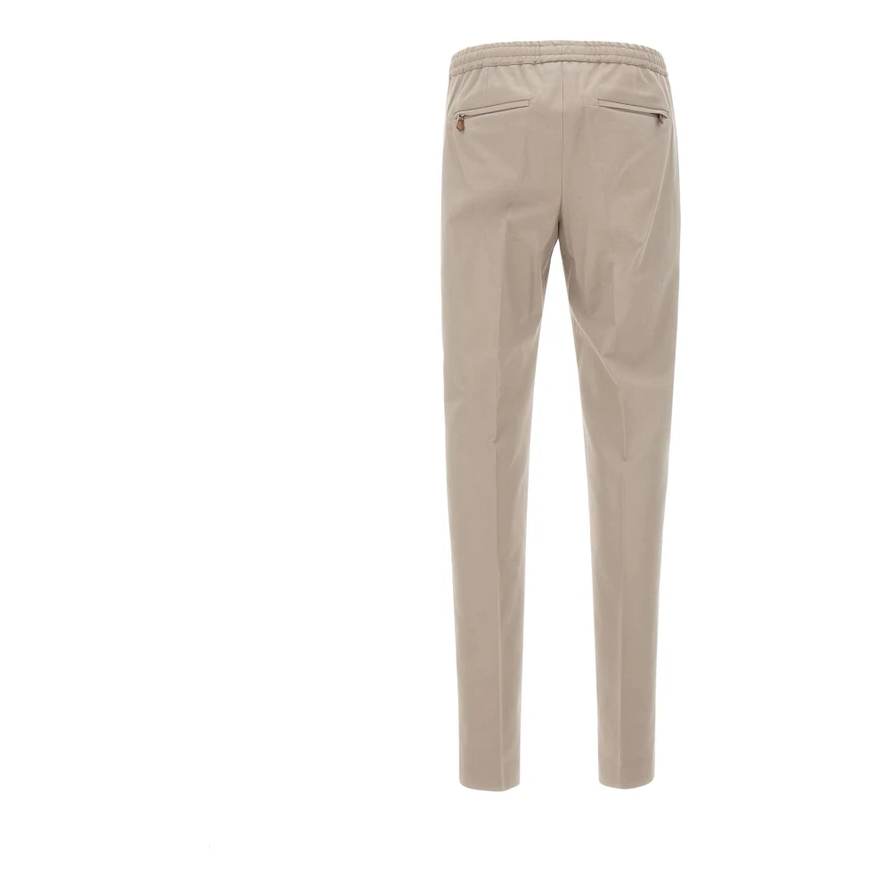 PT Torino Beige Katoen Kasjmier Broek Elastische Taille Beige Heren
