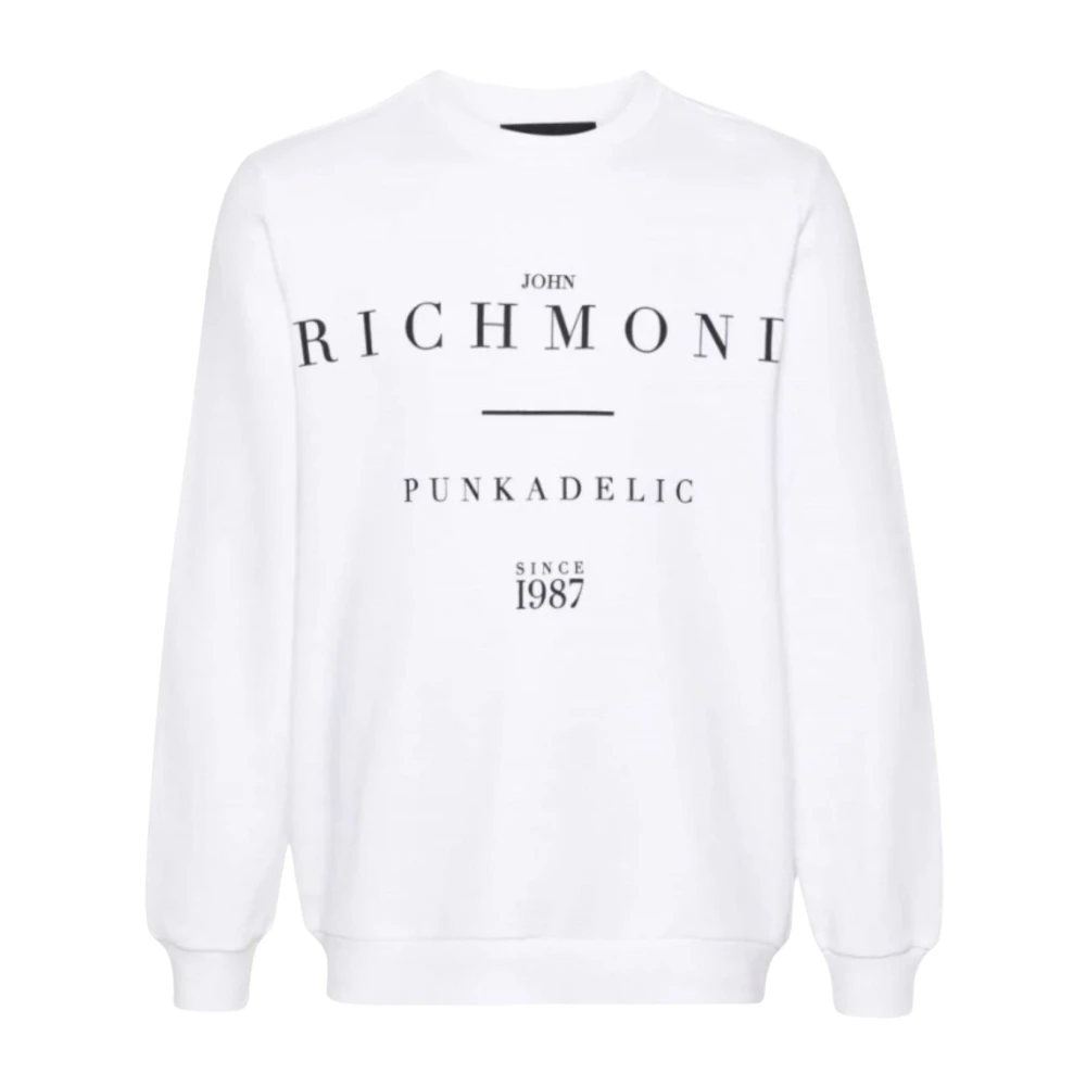 John Richmond Heren Sweatshirt Regular Fit White Heren