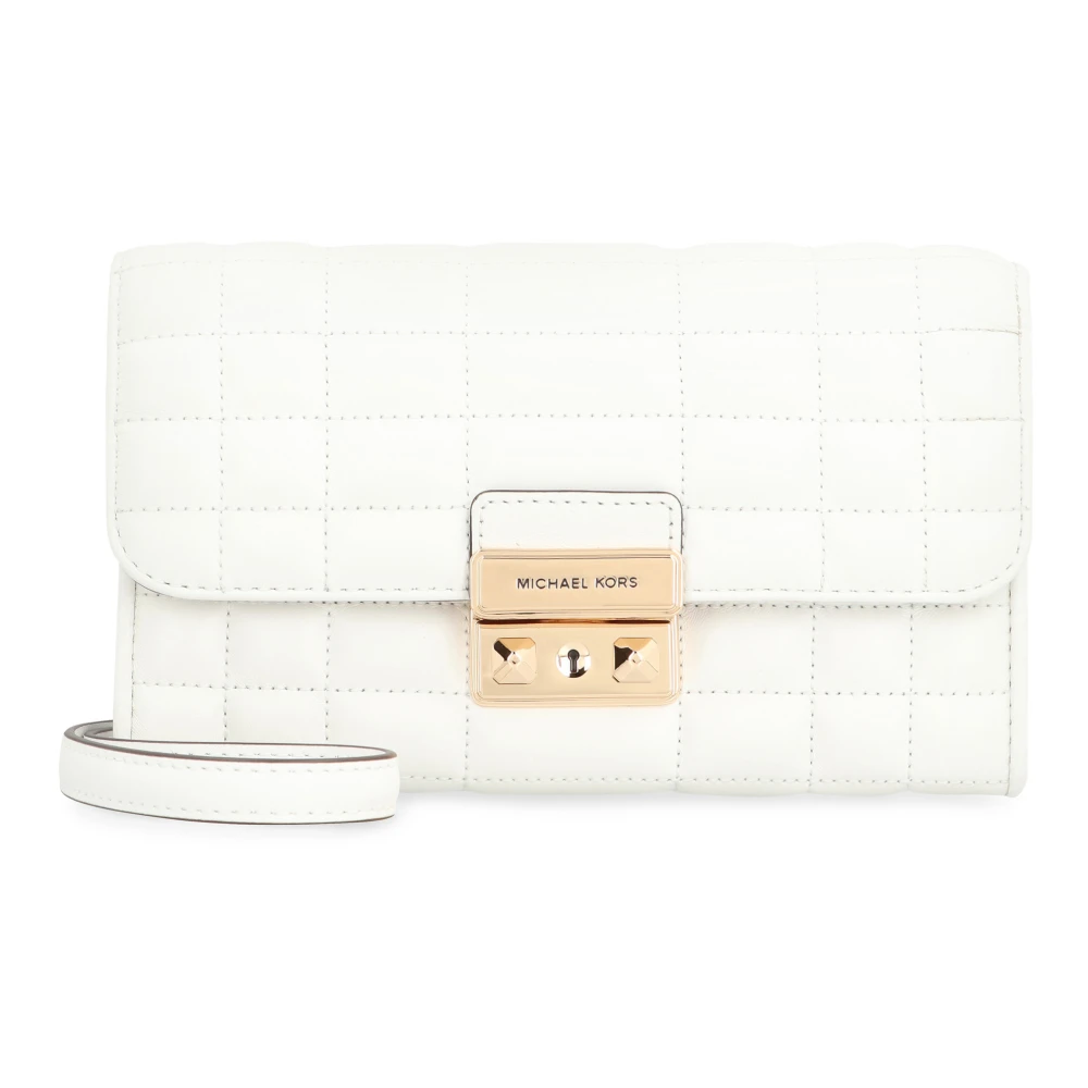 Michael Kors Gewatteerde Leren Portemonnee met Ketting White Dames