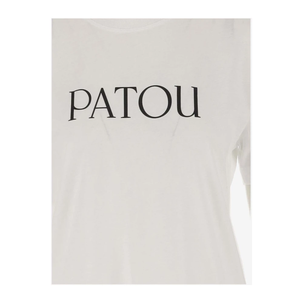 Patou Katoenen T-shirt met Logo Wit White Dames