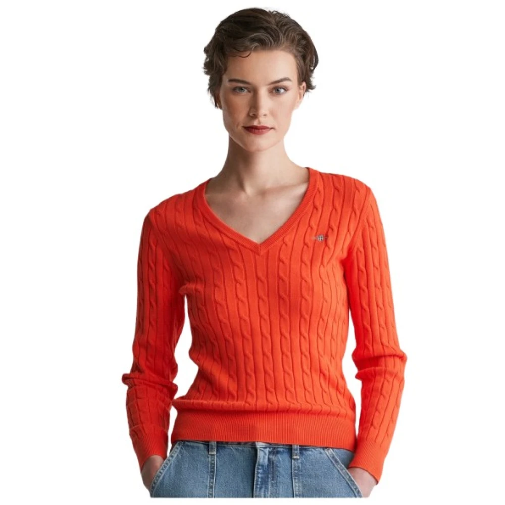 Knitwear > V-neck Knitwear - - Gant - Modalova