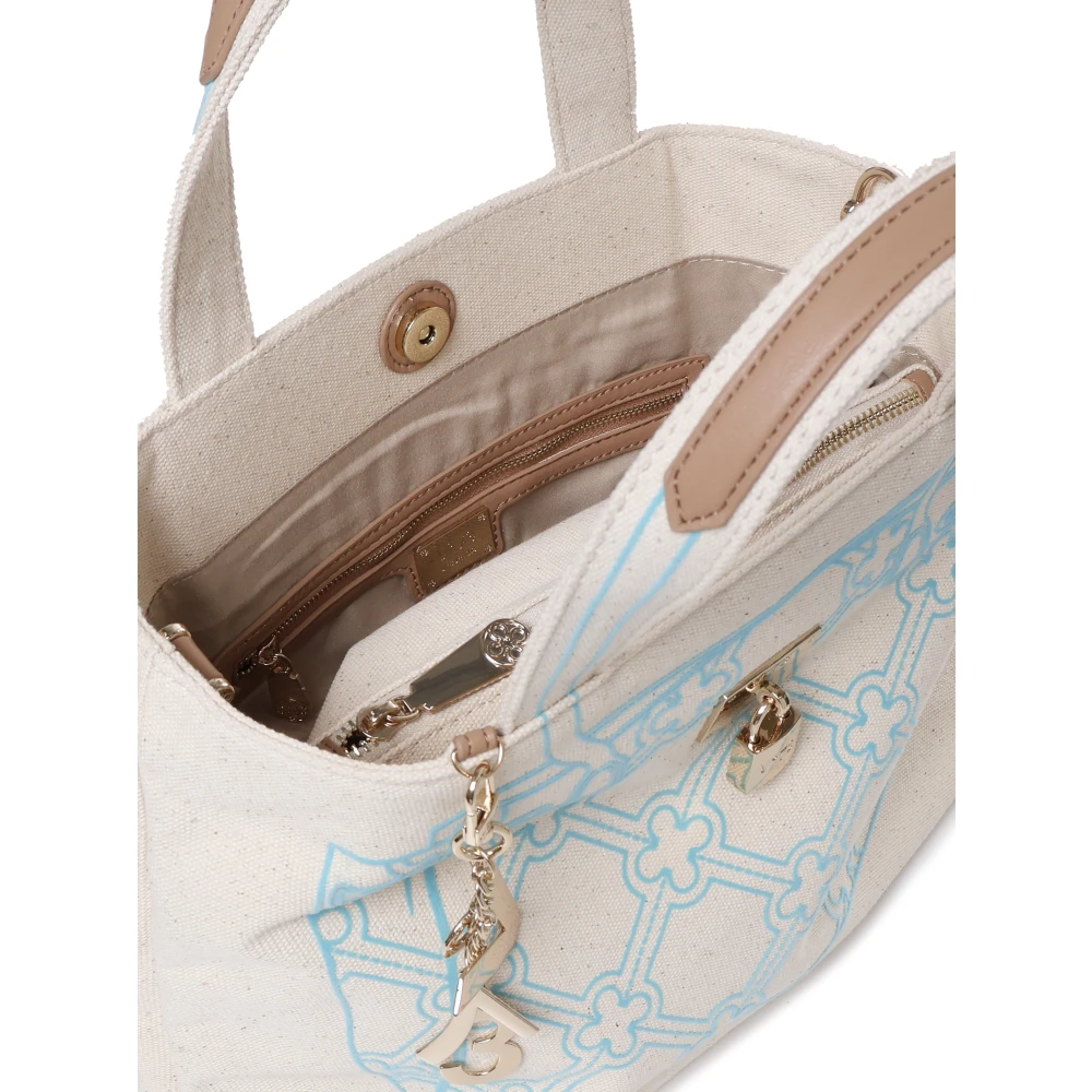 V73 Schoudertas van canvasmix met logo Blue Dames