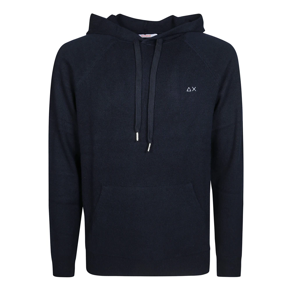Sun68 Solide Warme Hoodie Blue Heren