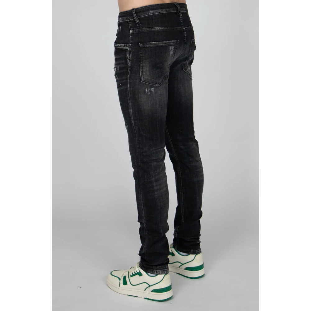 Midnight Ripped Dark Jeans Menn Svart