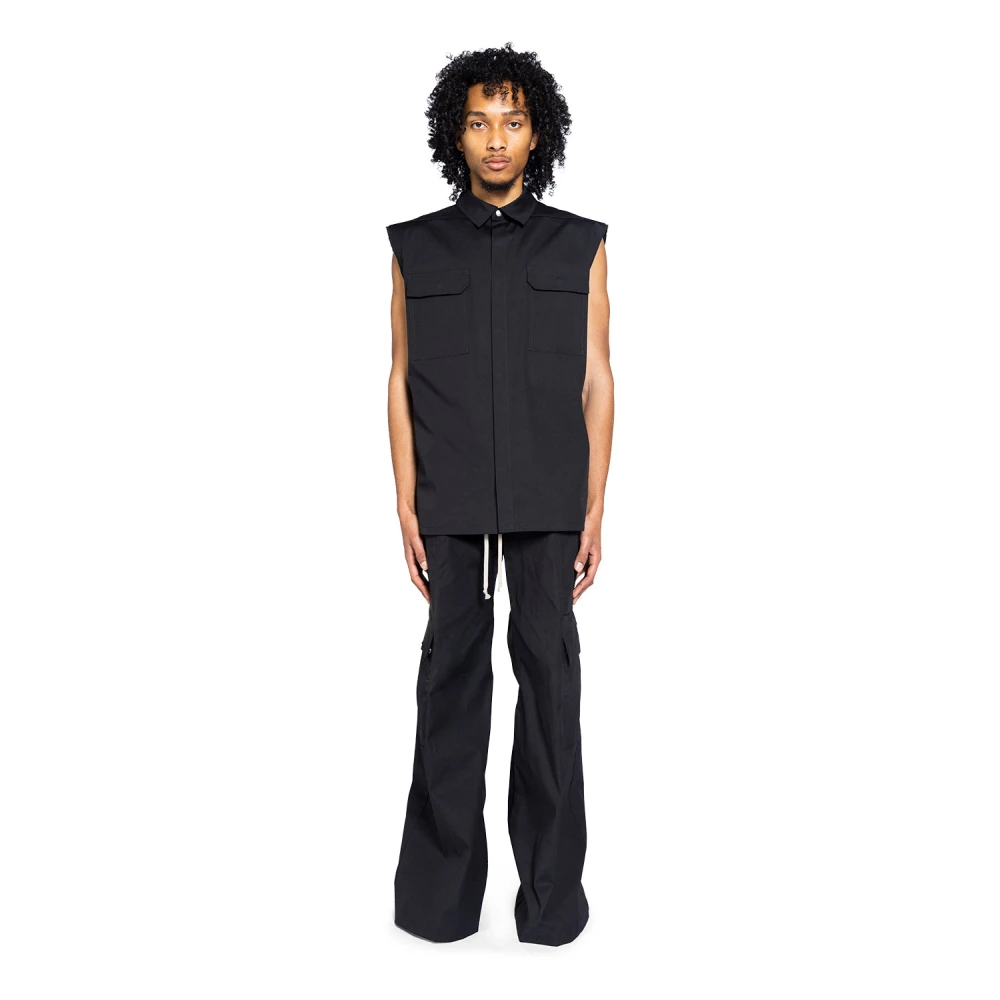 Rick Owens Zwarte Mouwloze Buitenshirt Black Heren