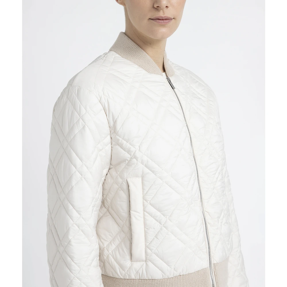 PESERICO Gewatteerde drupvrije bomberjack Beige Dames