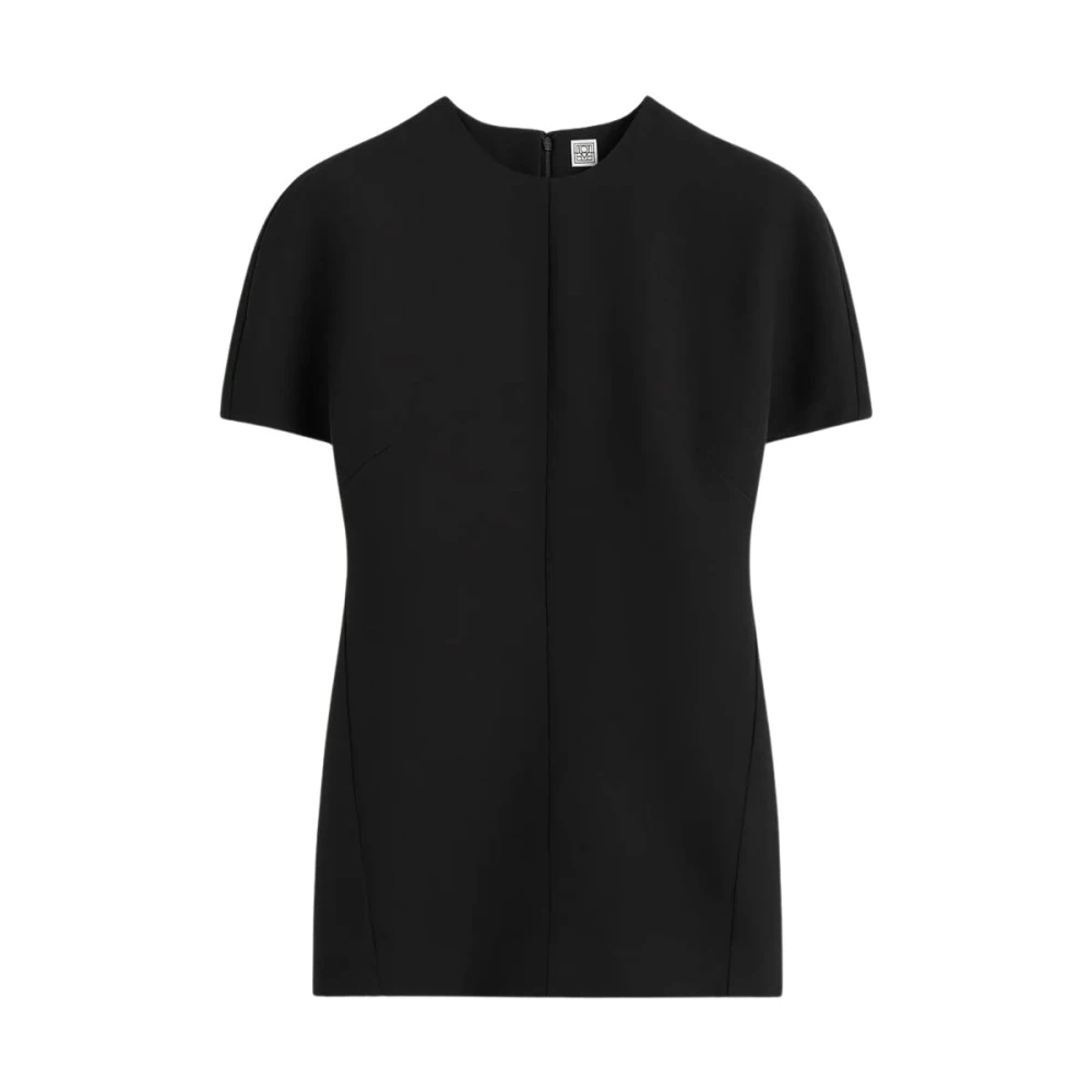 TotêMe Zijde Wollen Cap-Sleeve Top Black Dames