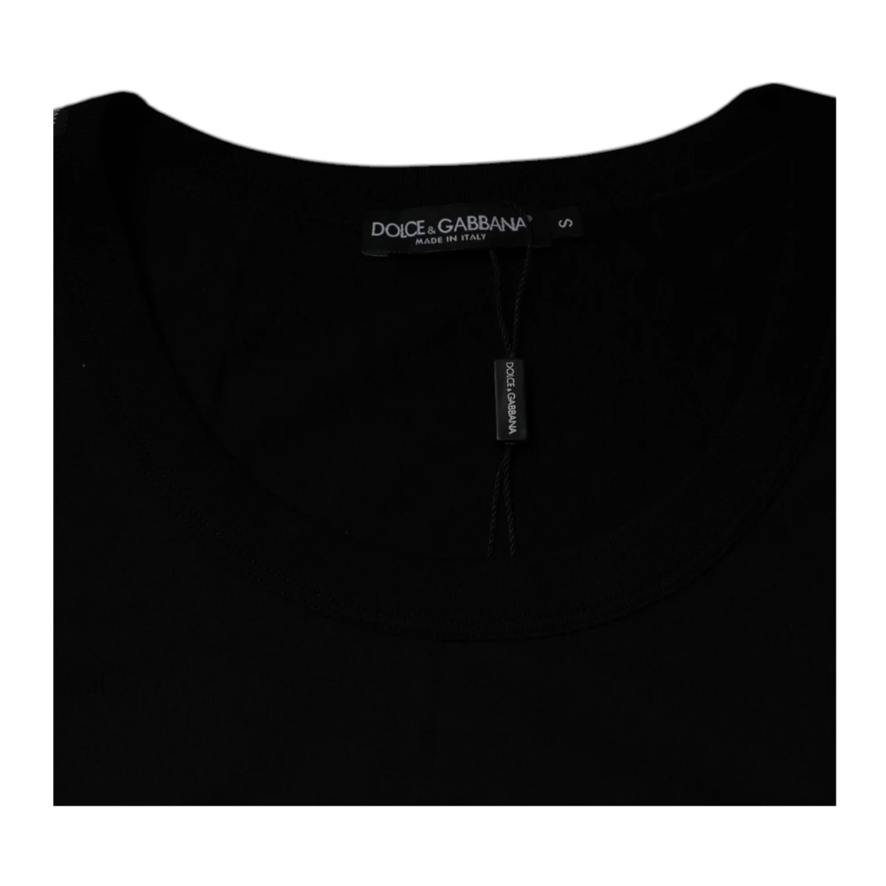 Dolce & Gabbana Zwarte Mouwloze Katoenen Ronde Hals Tank Black Heren