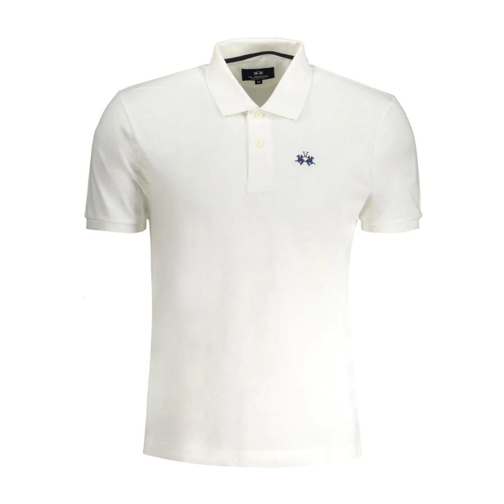 La Martina Men's White Polo Shirts, Xl, Embroidered Cotton Polo Shirt