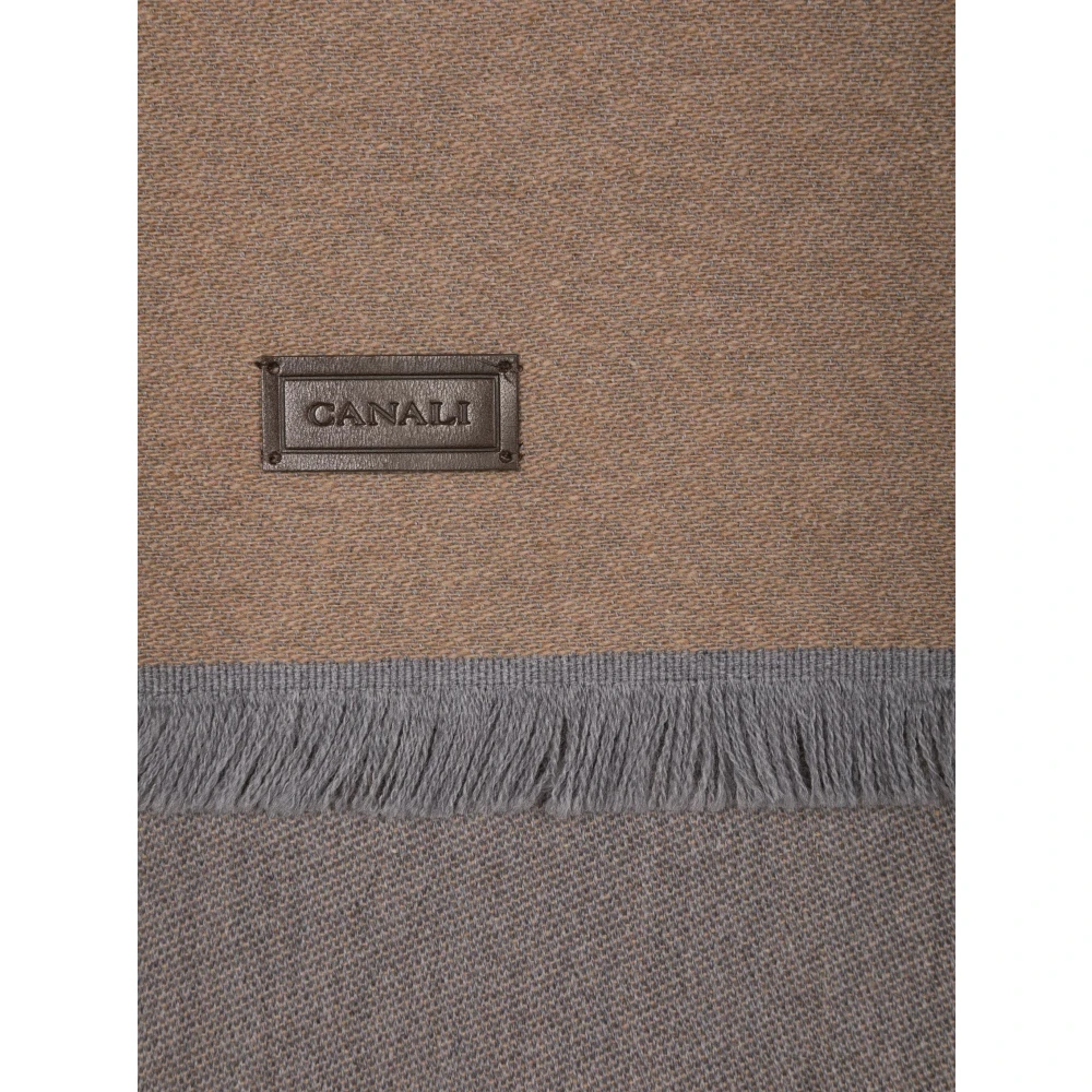 Canali Luxe Cashmere Sjaal Made in Italy Beige Heren