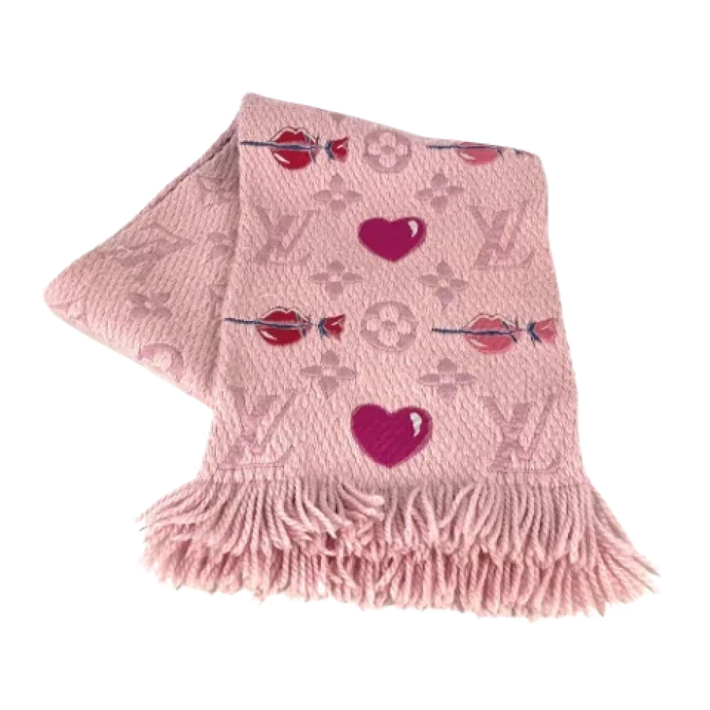 Louis Vuitton Vintage Pre-owned Wool scarves Pink Dames