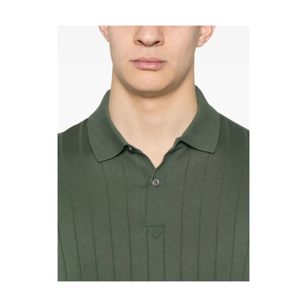 John Smedley Fern Green Polo Sweater Green Heren