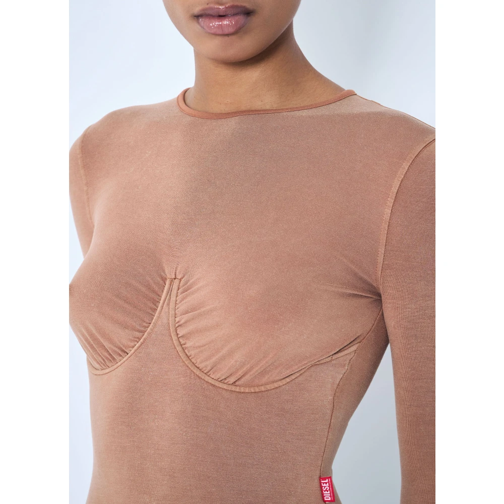 Diesel Katoenen Body met Ingebouwde Ondersteuning Beige Dames