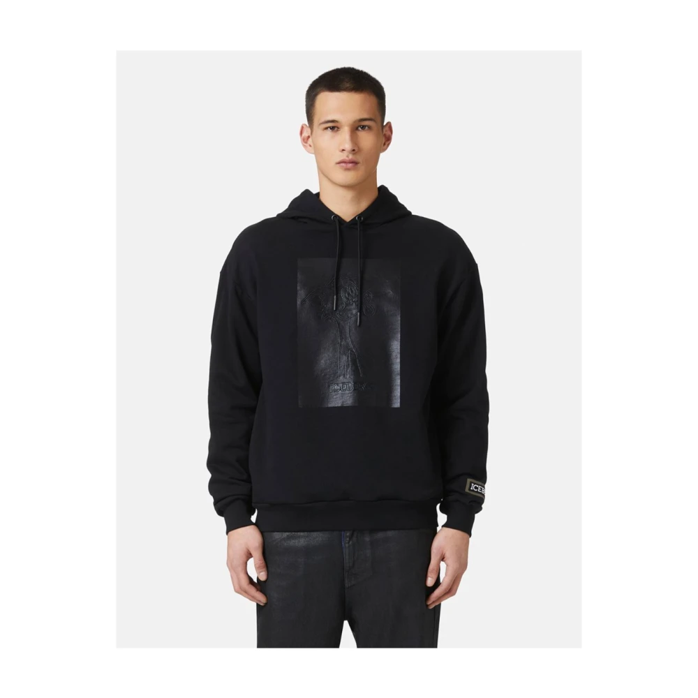 Iceberg Zwarte Hoodies Stijlvol Model Black Heren