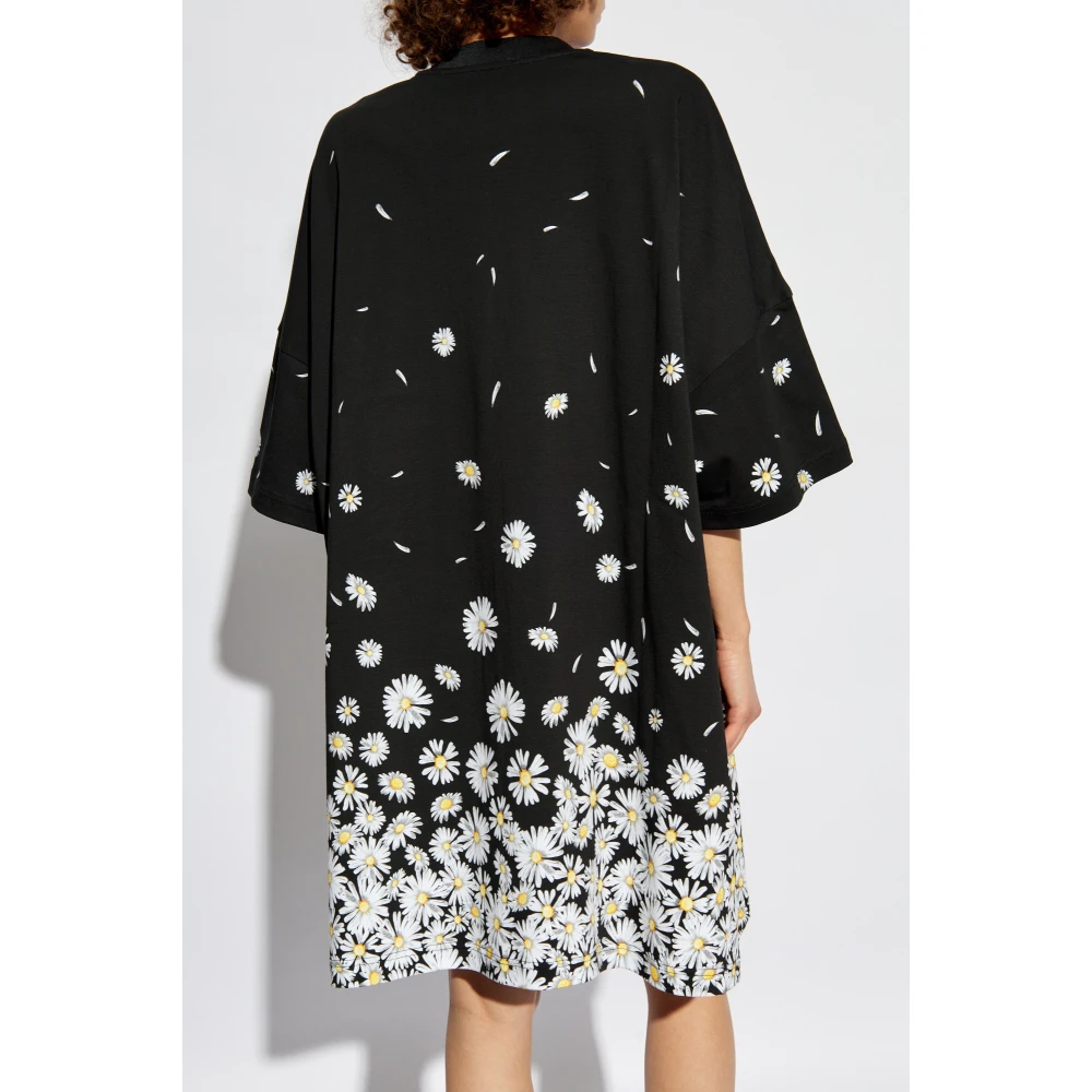 Moschino Jurk met bloemenpatroon Black Dames