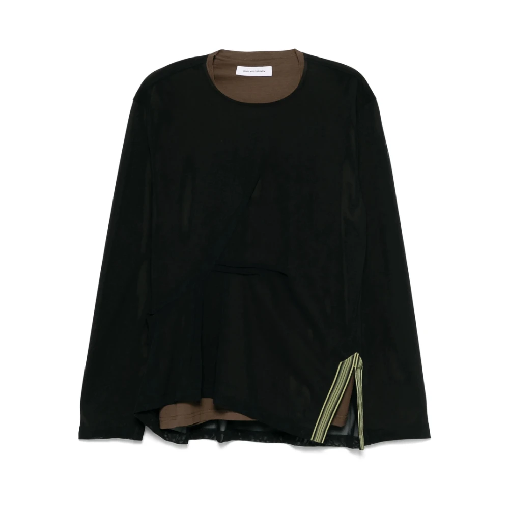 Kiko Kostadinov Gelaagd Crew Neck Longsleeve T-shirt Black Heren