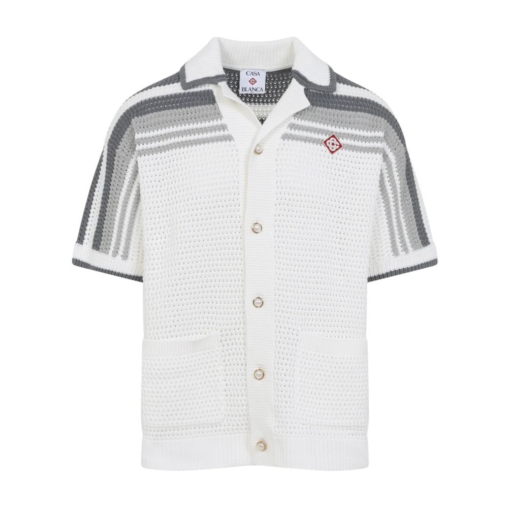 Casablanca Men's White Msp26kw93301 Shirt - Short Sleeve Shirts - L - Shirts