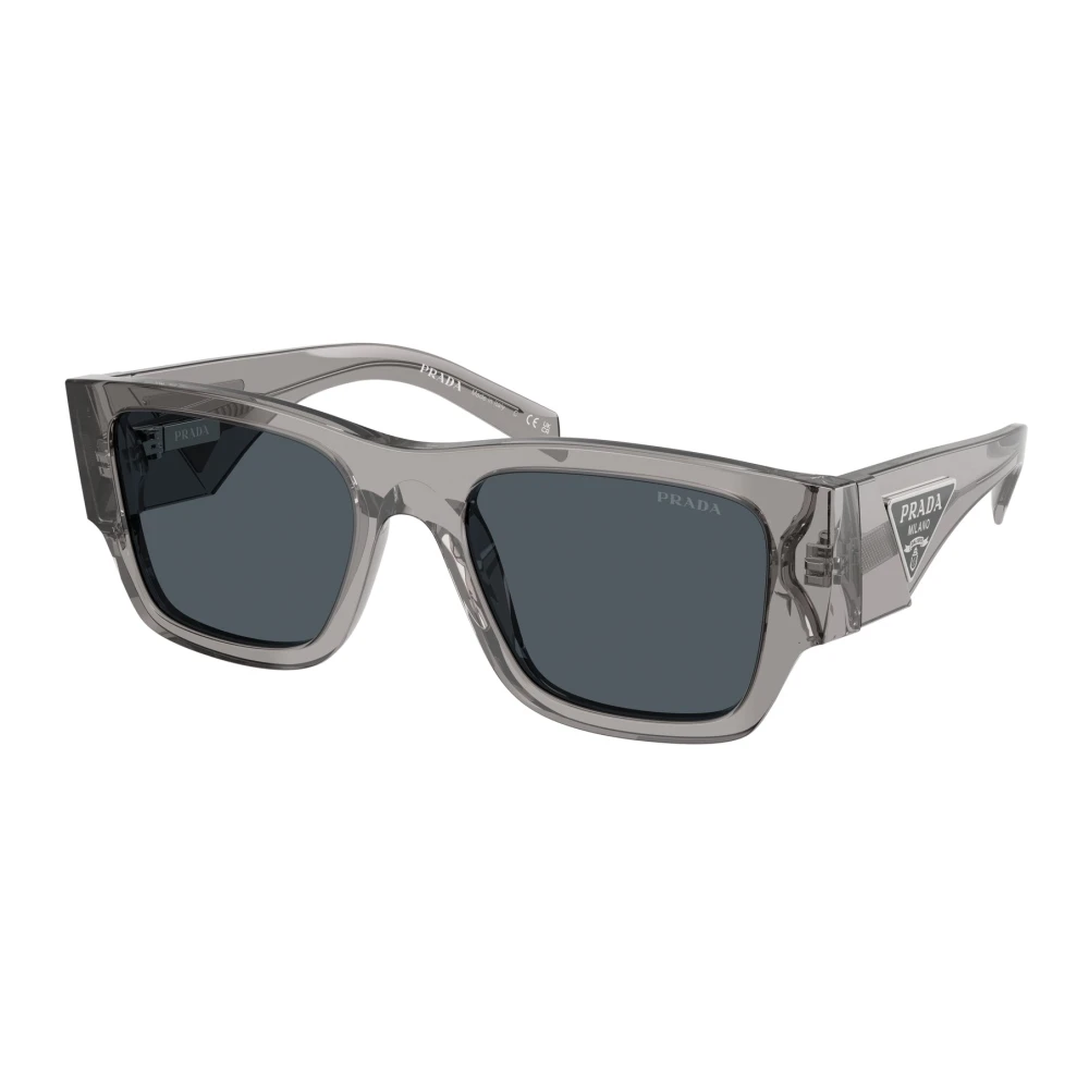 Prada Men's Gray Rectangular Sunglasses