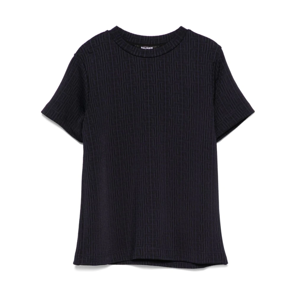 Balmain Unisex Kids Blue Monogram T-Shirt - Kids Short Sleeve T-Shirts - 10 Y - Kids