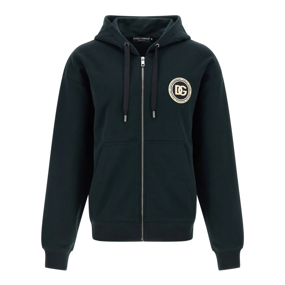 Dolce & Gabbana Men's Green Zip-Throughs, Xl, Hoodie