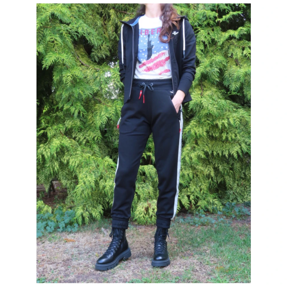 aeronautica militare Joggingbroek Comfortabel en stijlvol Black Dames