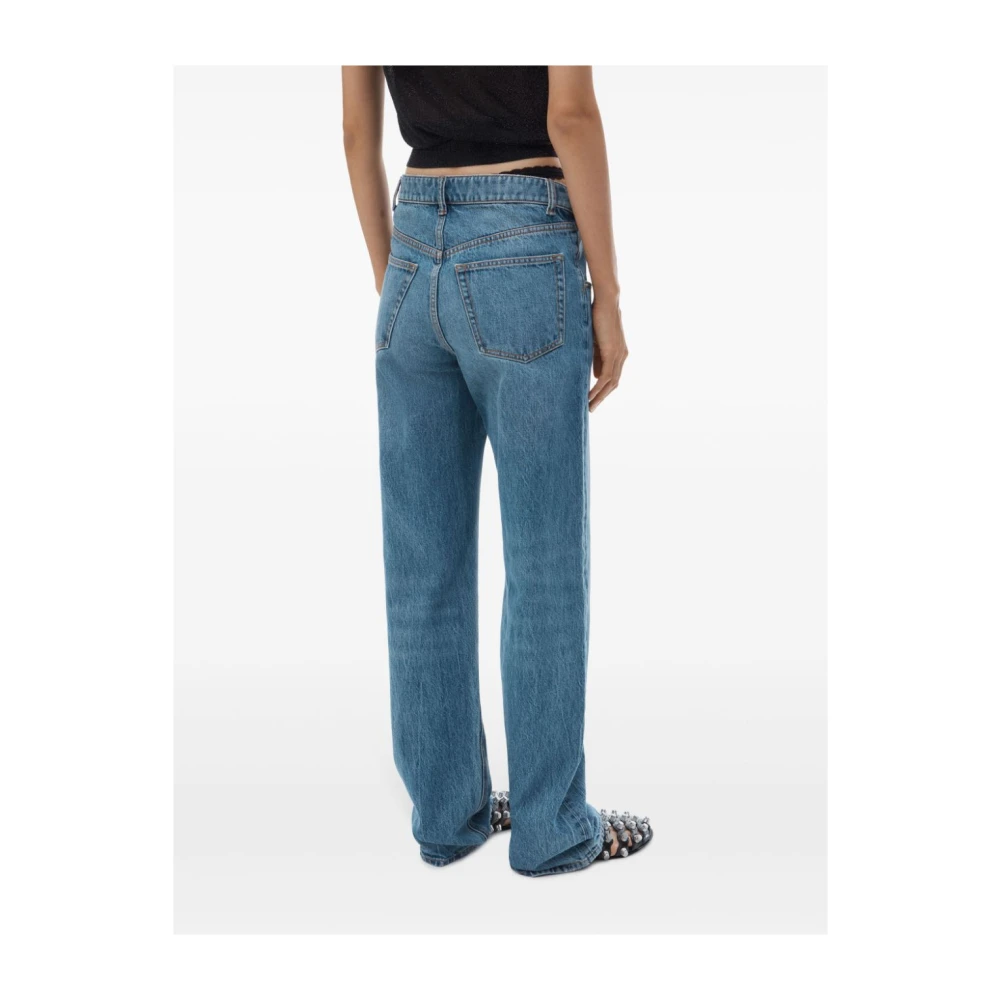 alexander wang Blauwe Denim Jeans met Kantdetail Blue Dames