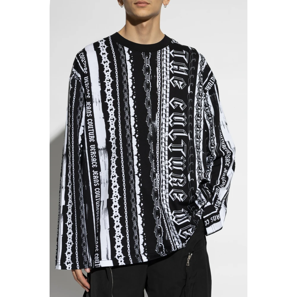 Versace Jeans Couture T-shirt met patroon Black Heren