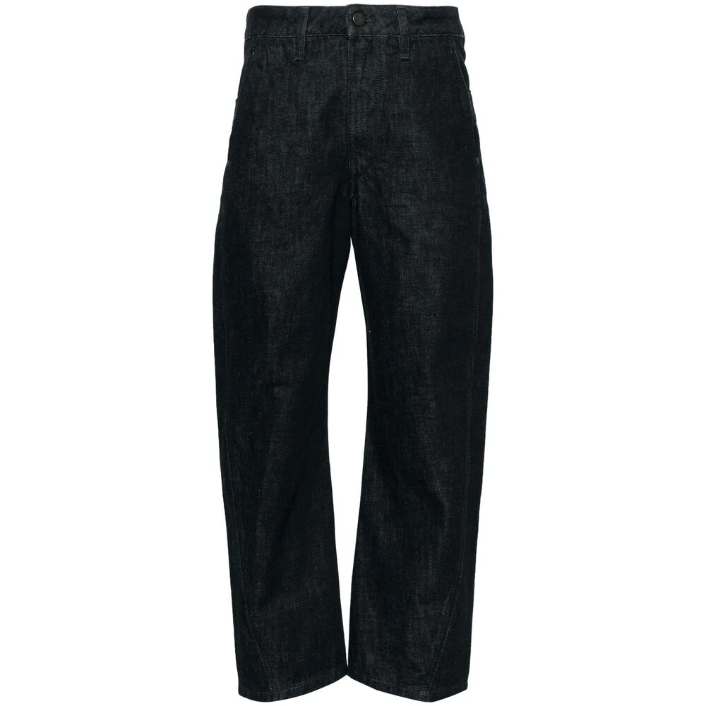 Lemaire Indigo Blauwe Denim Wijde Pijp Broek Blue Dames