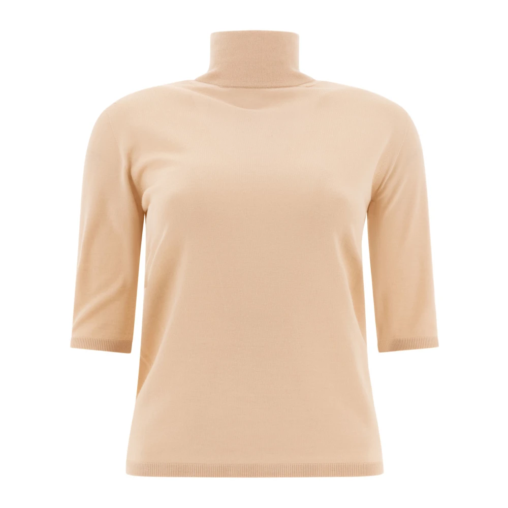 Max Mara Women's Beige Turtlenecks, L, Turtleneck Jumper Solid Color