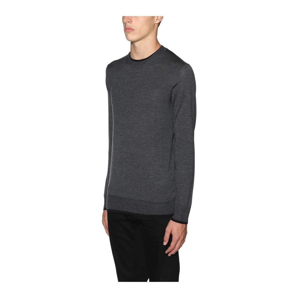 Paolo Pecora Wollen Crew Neck Trui Gray Heren