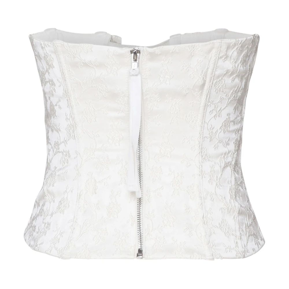 For Love & Lemons Witte Kant Sluiting Korset Top White Dames