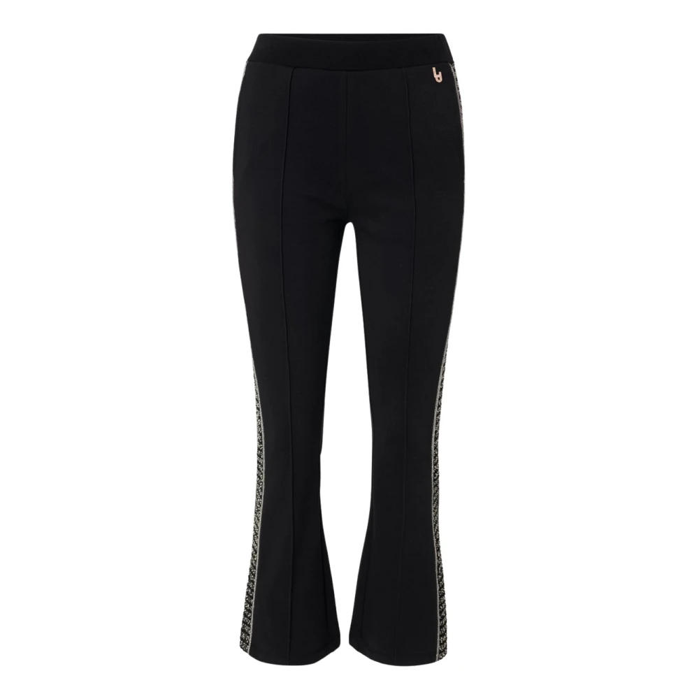 Liu Jo Damesbroek met lurex zijstrepen Black Dames