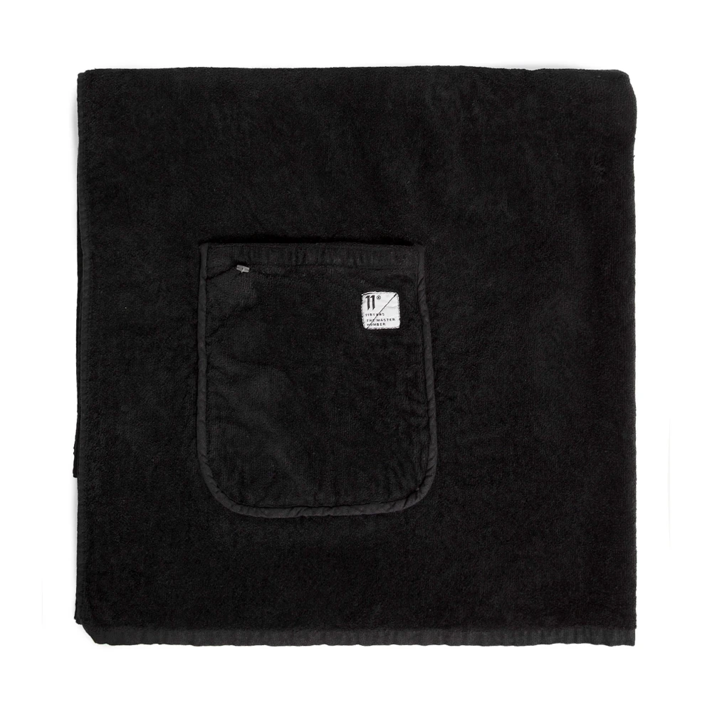 Boris Bidjan Saberi Zwart Katoenen Terry Handdoek met Jacquard Logo Black Heren