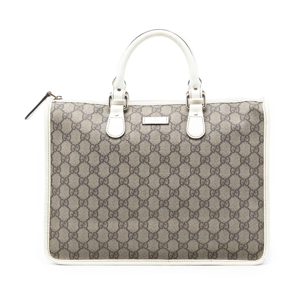 Gucci Vintage Women's Brown Pre-Owned Structured Top Handle Bag