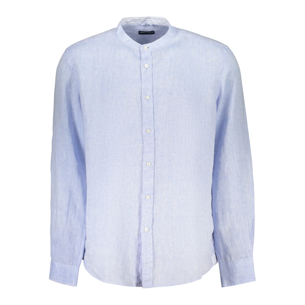 North Sails , Casual Shirts, Male, Blue, S, Mandarin Collar Shirt