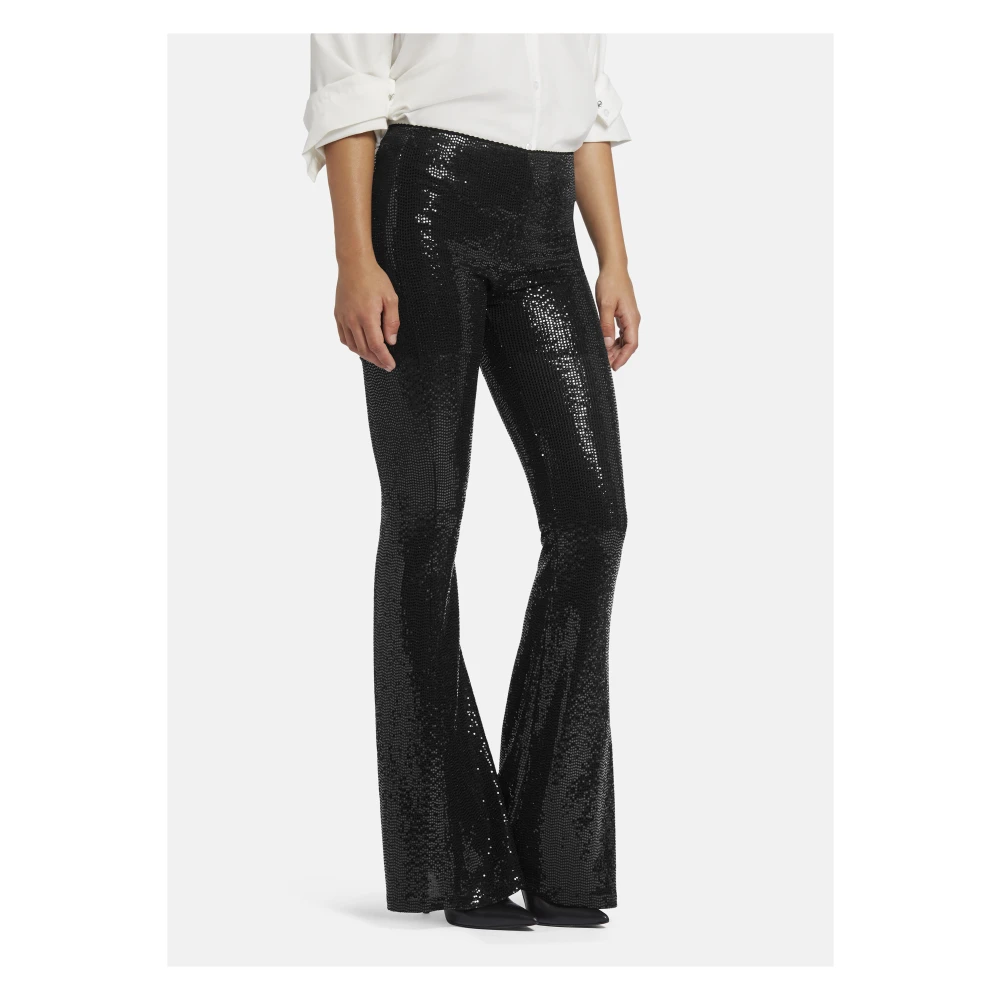 Nicowa Pailletten Flared Broek Vicowi Black Dames
