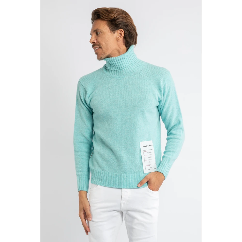 Amaránto Lichtblauwe Turtleneck Sweater Blue Heren