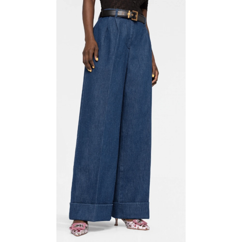Gucci High-Waist Wide-Leg Jeans Blue Dames