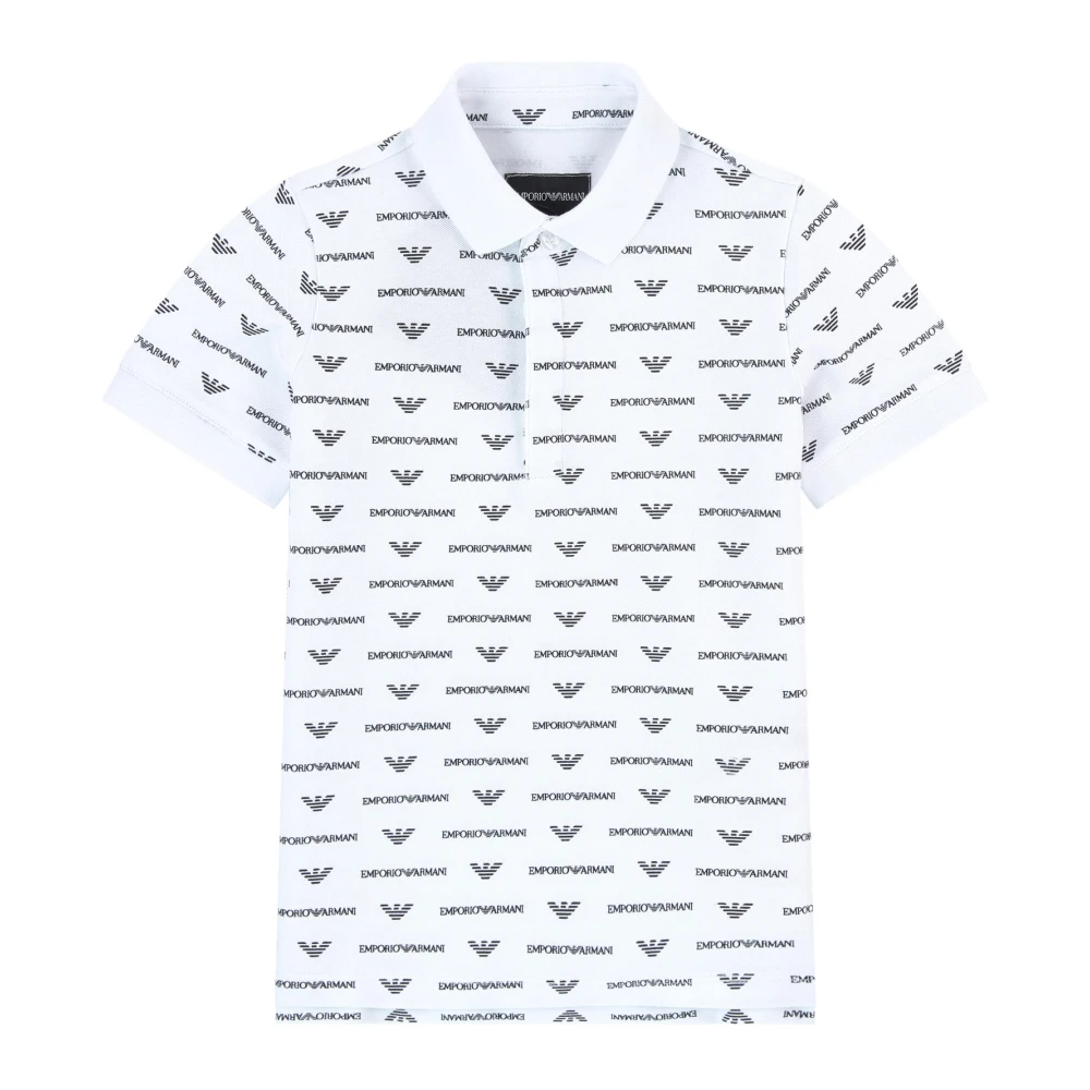 Emporio Armani Logo Print Polo Shirt 3G4F89 White, Pojke