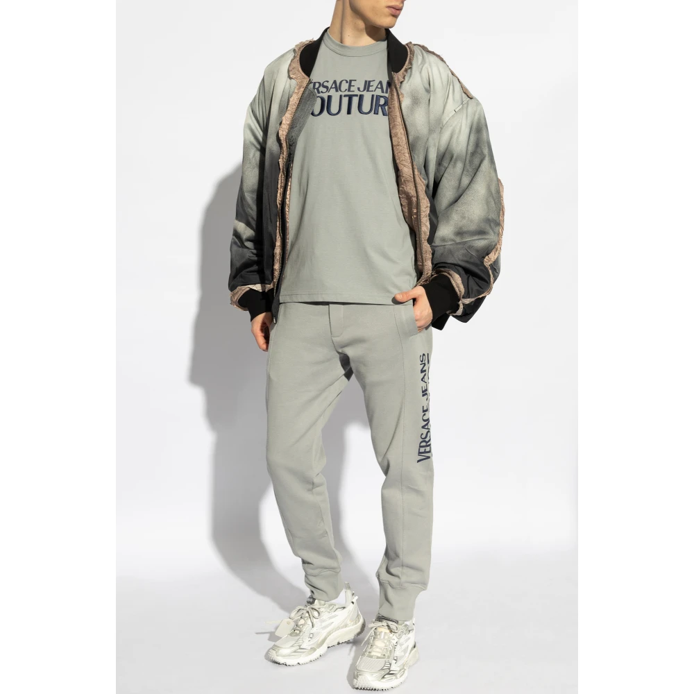 Versace Jeans Couture T-shirt met logo Gray Heren
