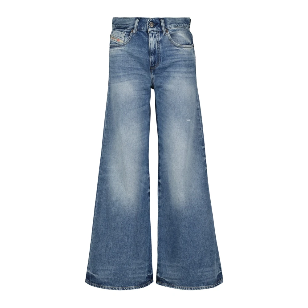 Diesel Vrouw Blauw Jeans Dames, W27 L28, Denim, Wijde Pijp Jeans Akemi 1978