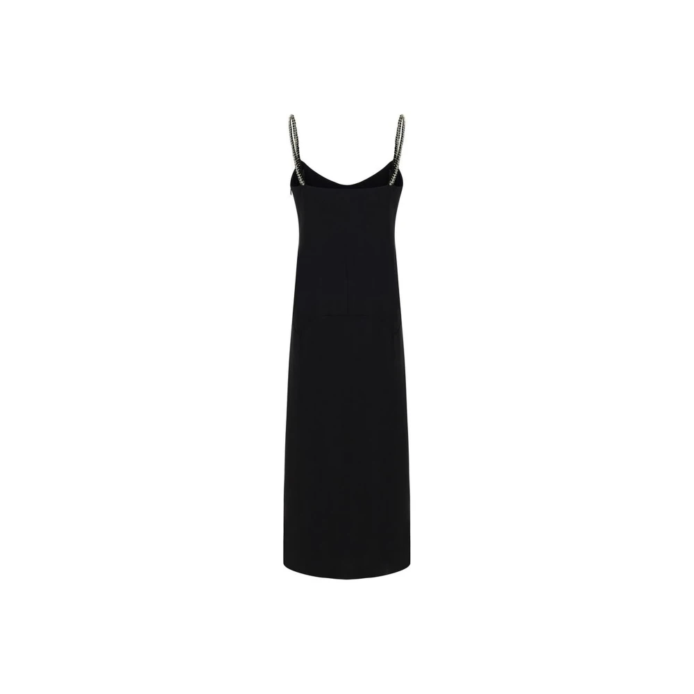 Lanvin Jurk met goudkleurige kettingbandjes Black Dames