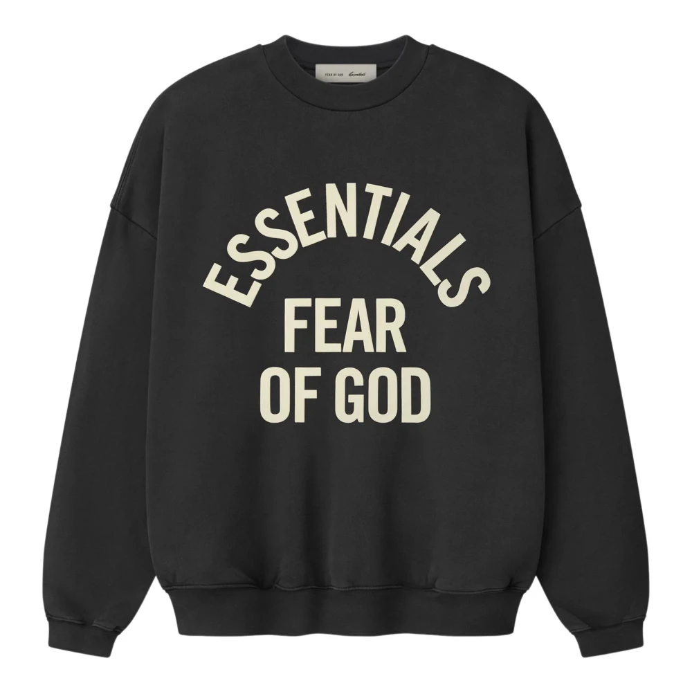 Fear Of God Black Sweatshirts, Male, L, Crewneck Sweatshirt