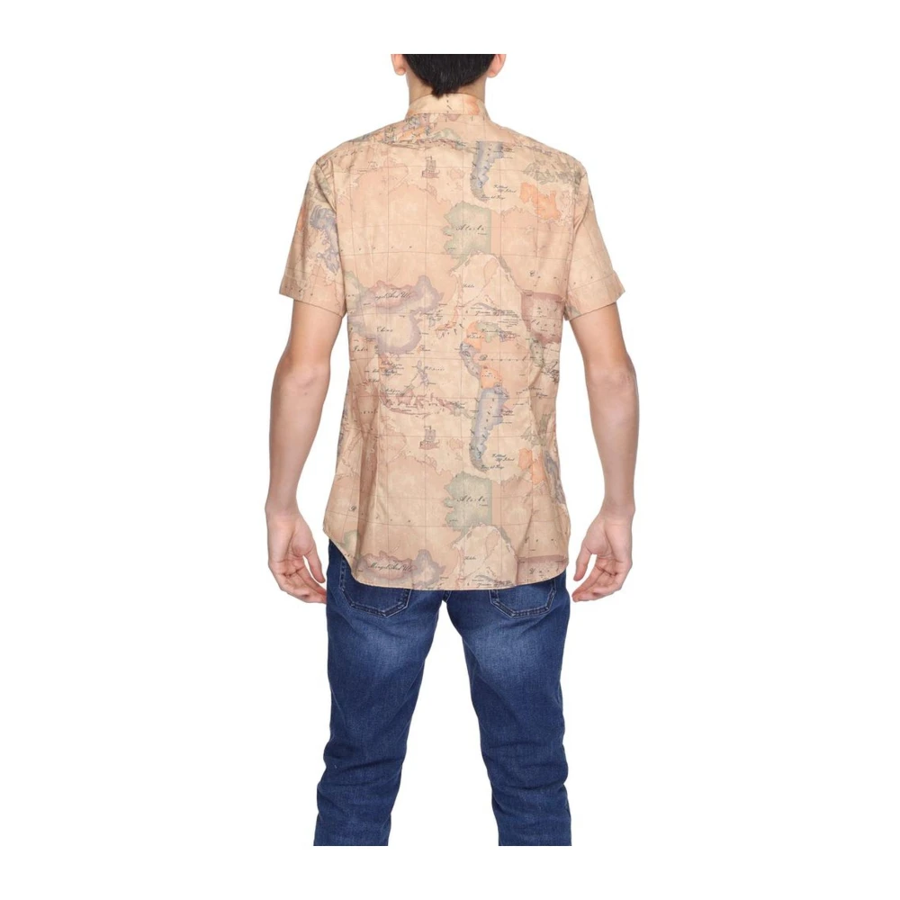 Alviero Martini 1a Classe Beige Korte Mouw Polyester Shirt Beige Heren