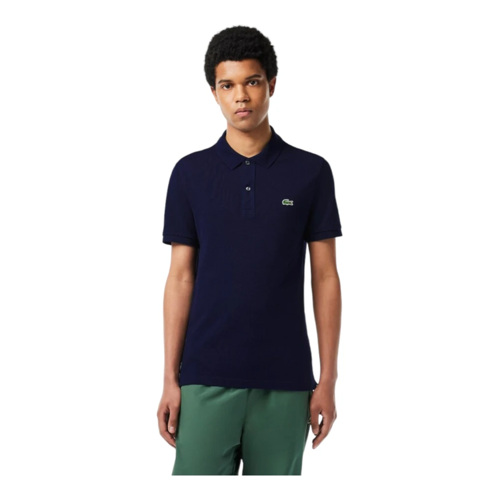 Lacoste Slim Fit Piqué Polo Shirt Navy Blue Heren