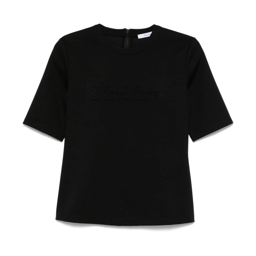 Max Mara Zwarte T-shirts en Polos met Rits Black Dames